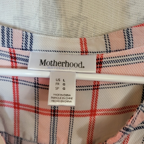 Motherhood maternity Women's Plaid 3/4 Sleeve Shirt Size L - Picture 3 of 8